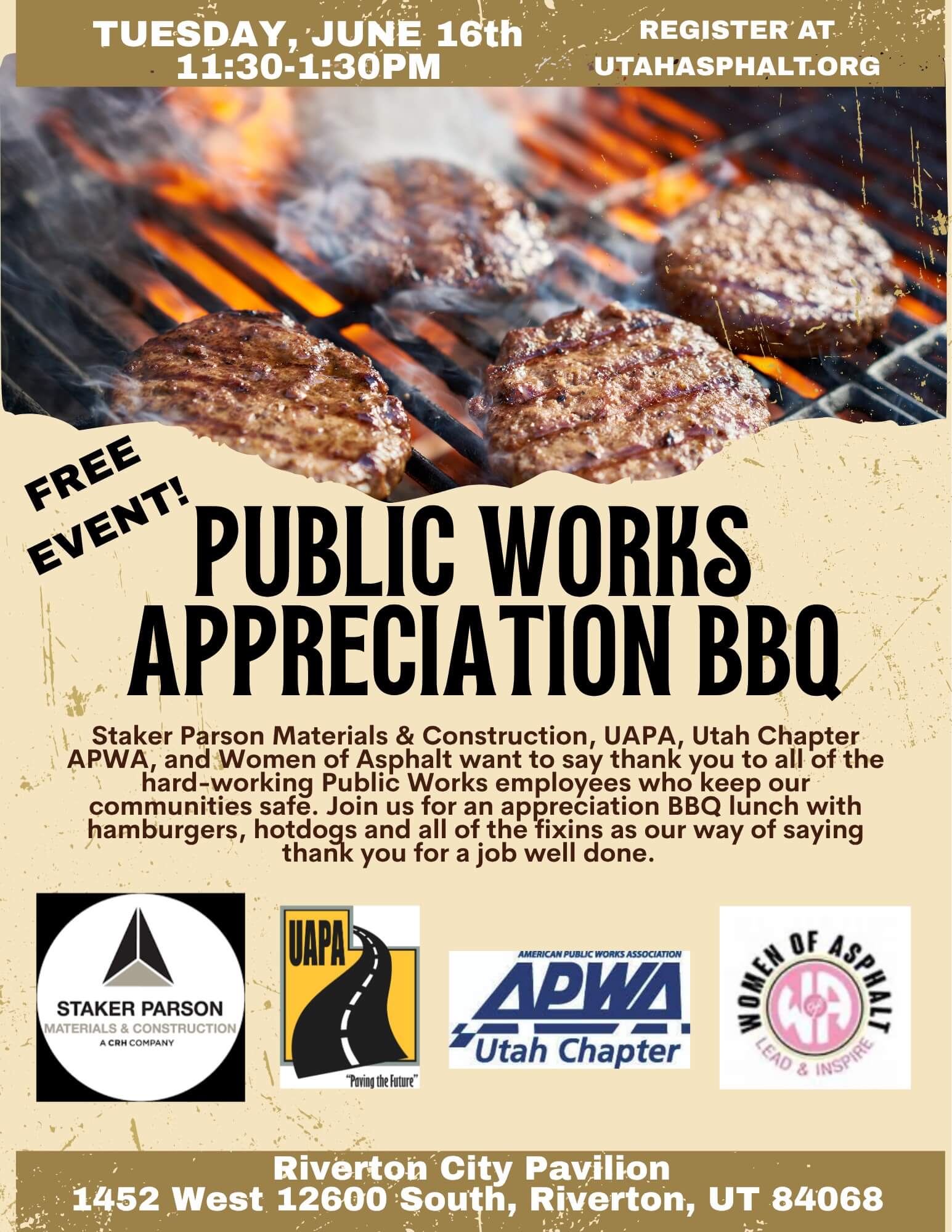 2026 V4. Public Works BBQ Flyer