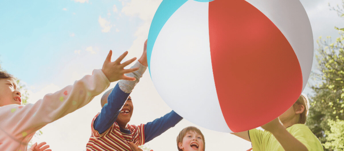 kids playing with a ball