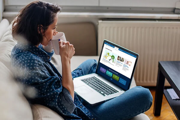 woman with a laptop