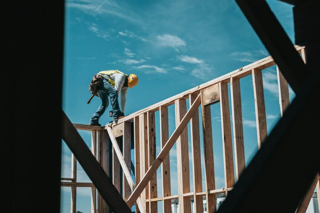 Man doing construction outisde.