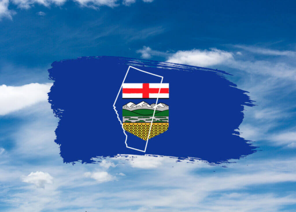 Alberta Flag And Sky Alberta Flag And Sky