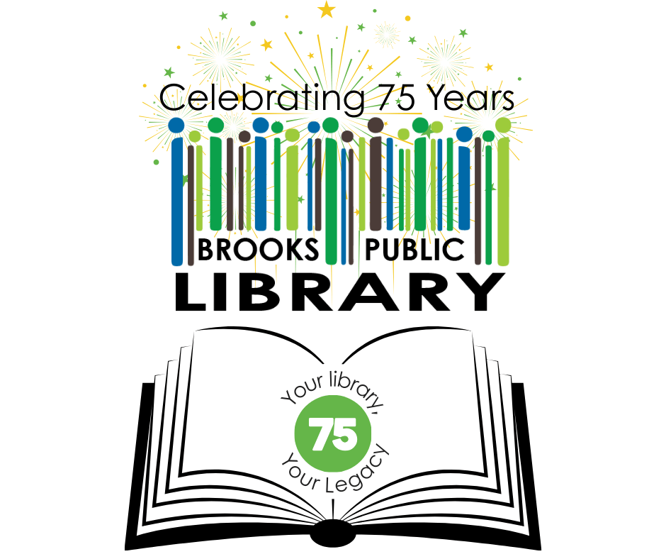 Brooks Public Library - 75th logo