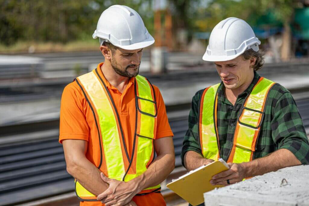 construction-worker-training-blueprints-safety vest