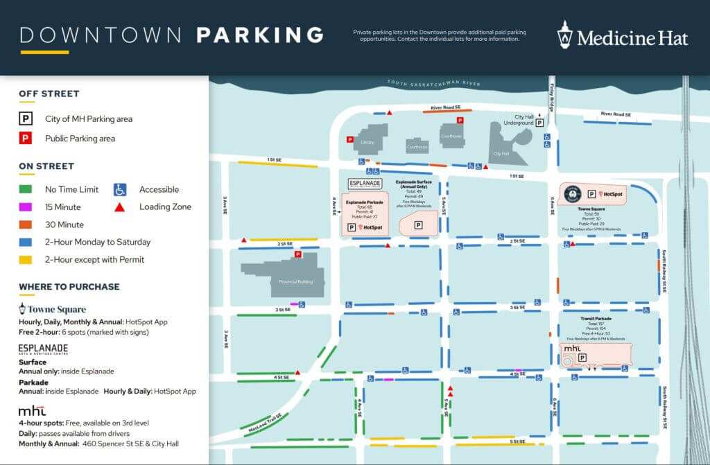 Medicine Hat Downtown Parking Map Medicine Hat Downtown Parking Map