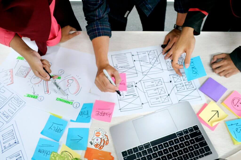 ideas-plan-sticky notes-business-process