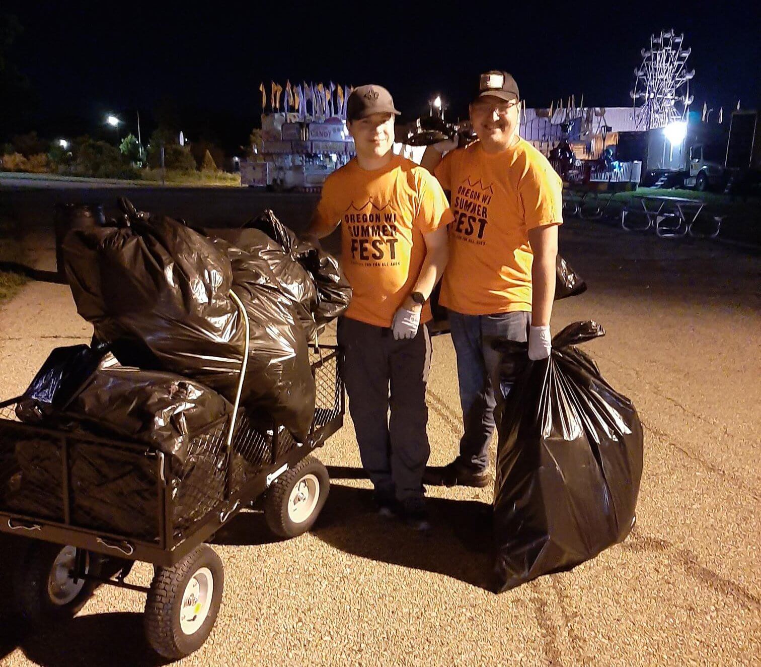 Summer Fest volunteers collecting trash