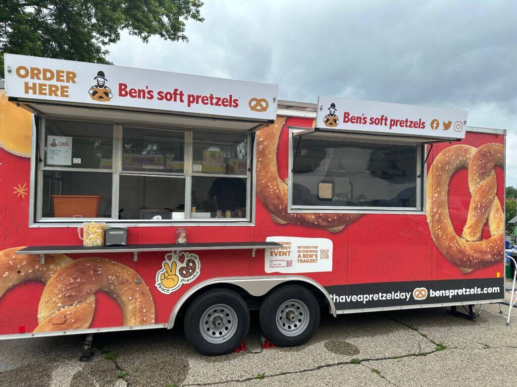 Oregon-Summer-Fest-Vendor-Row-2024-11 Ben's soft pretzel on vendor row at Oregon Summer Fest