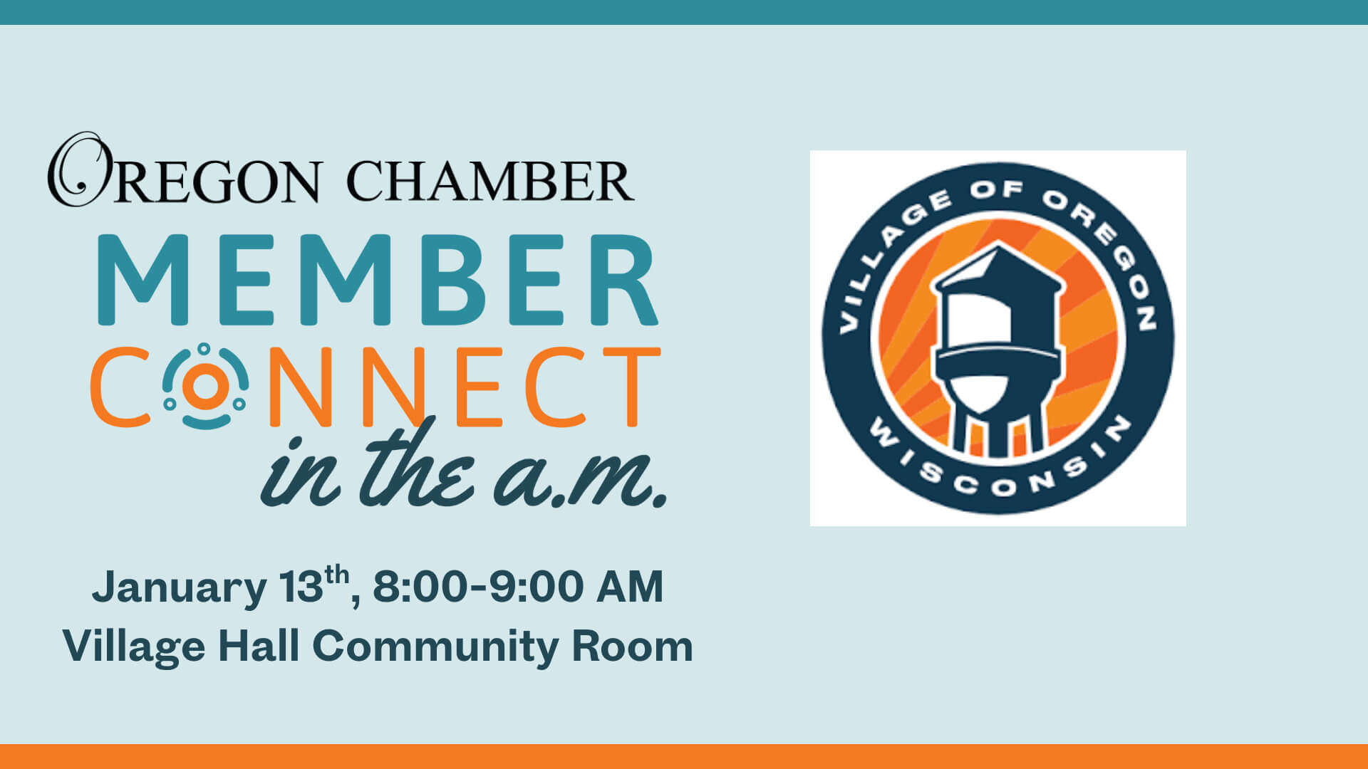 January 13th, 8-9 AM Village Hall Community Room