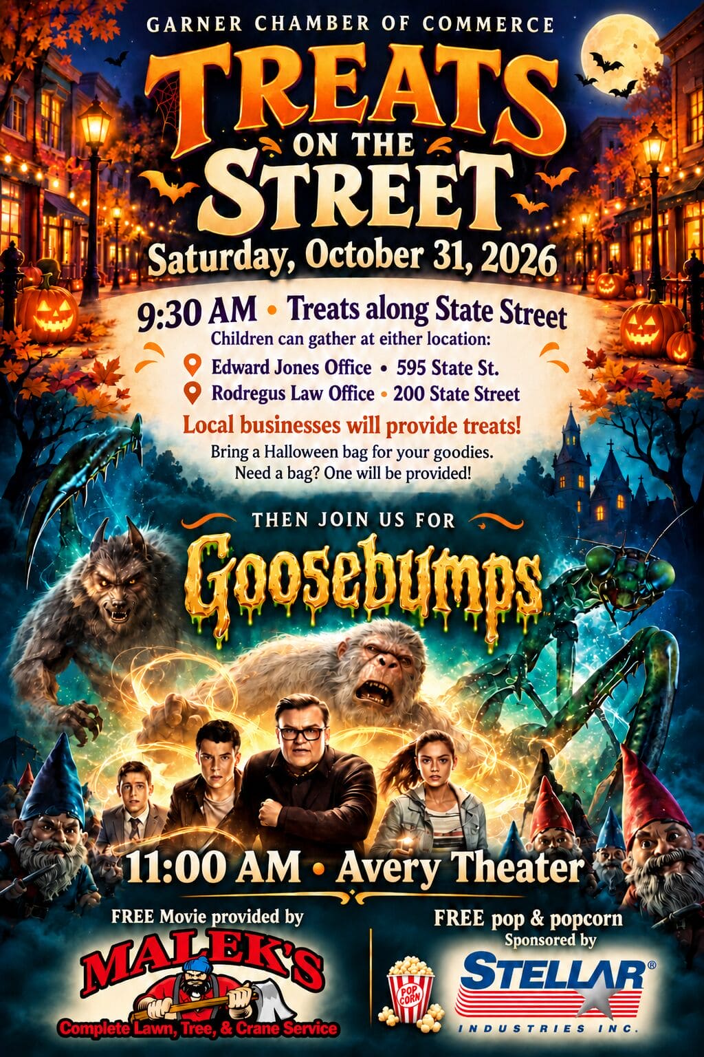 Flyer with updated FREE movie text