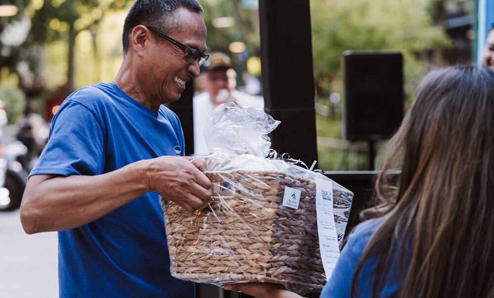 Raffle winner at a Gilroy Chamber event