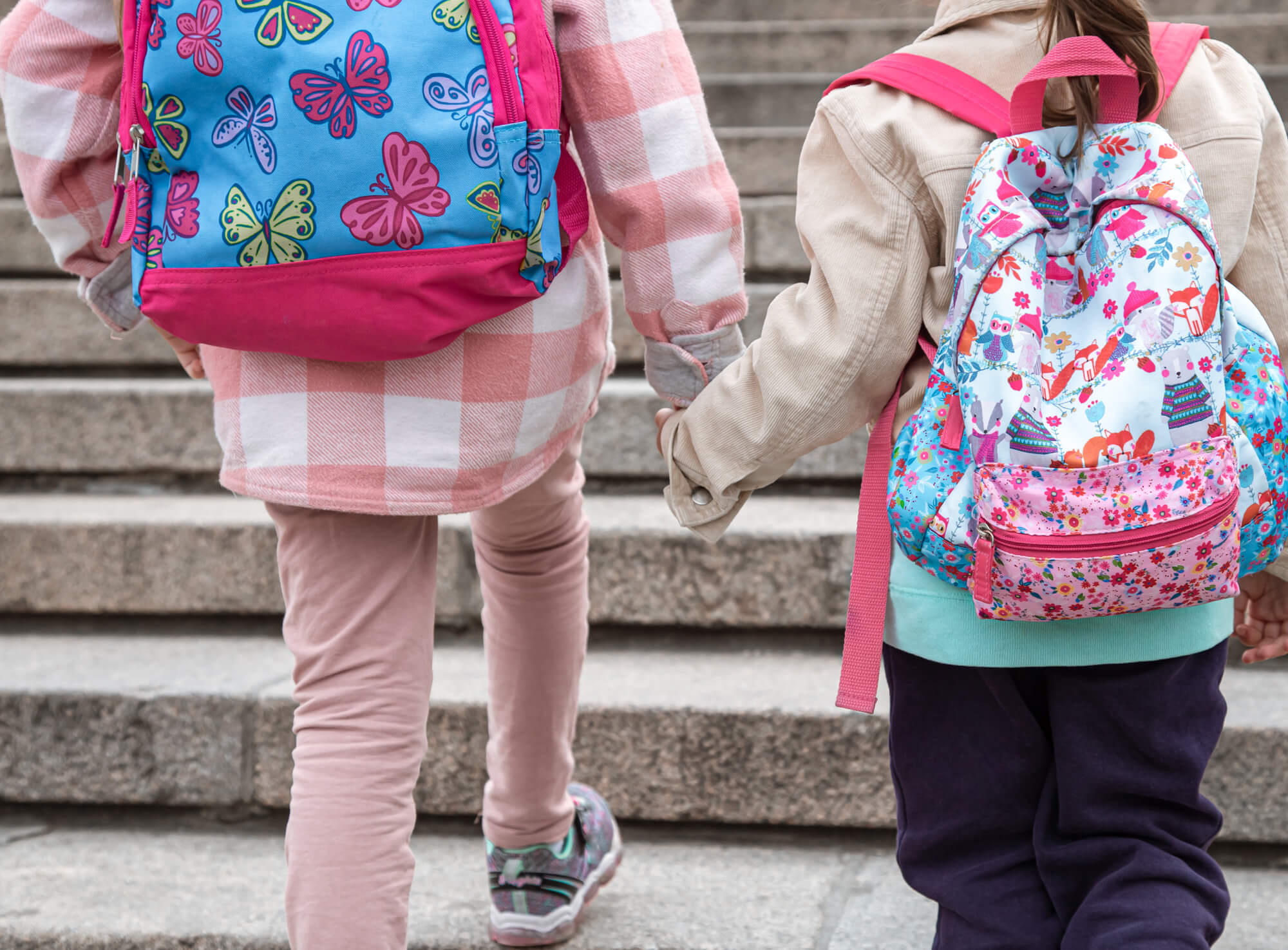 Kids wearing backpacks
