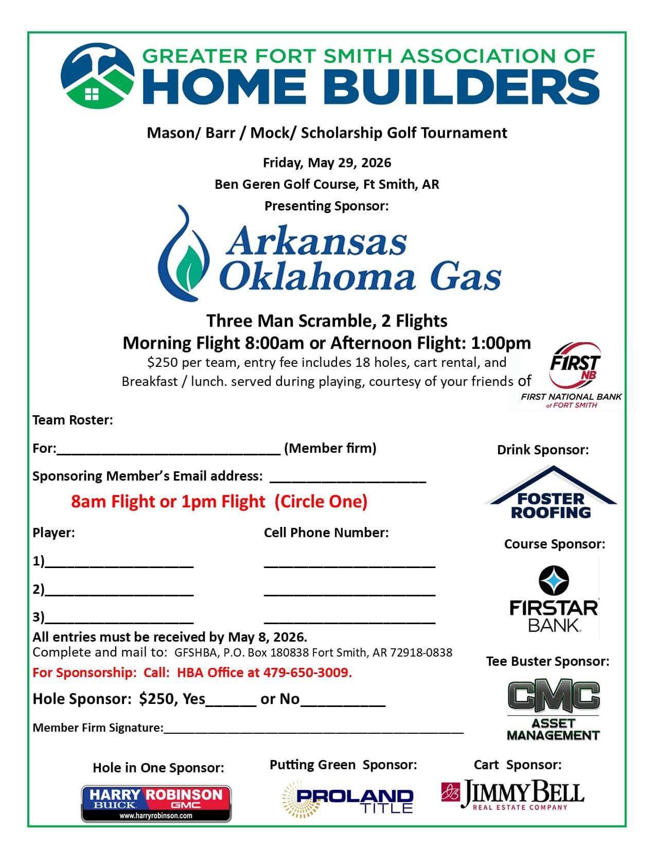 26 mason barr golf Team Entry