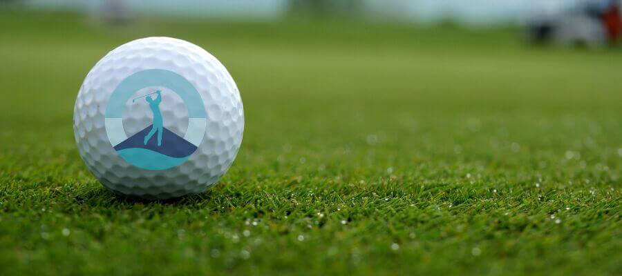 golf ball with chamber logo