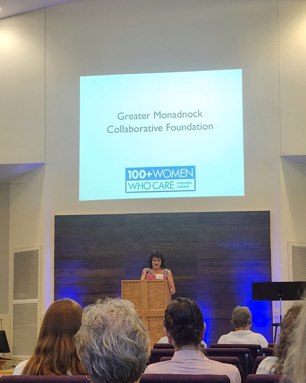 Joanna Zambella presents Magnify Monadnock to 100+ Women Who Care-Cheshire County