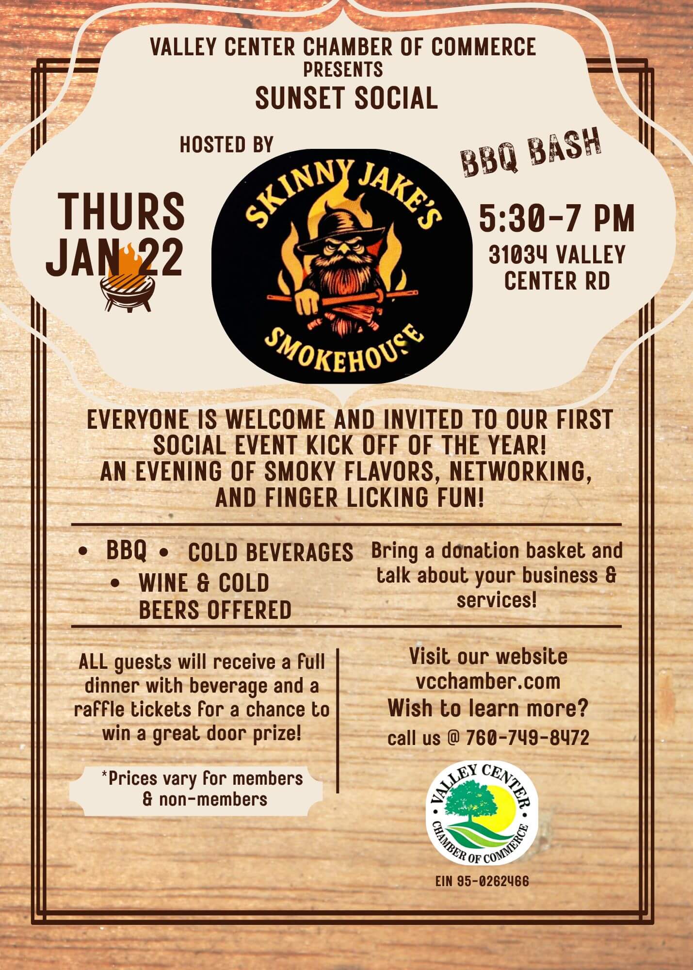 Sunset Social Jan 2026 Skinny Jakes BBQ