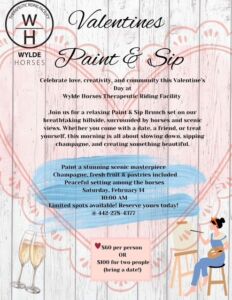 Wine and Sip Wylde Horses Therapy