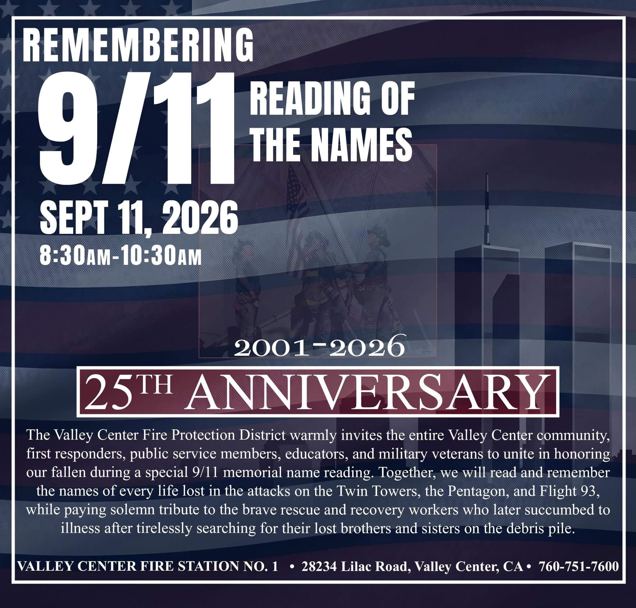2026 September 11th Patriot Day Celebration and Reading of the Names 2026 September 11th Patriot Day Celebration and Reading of the Names