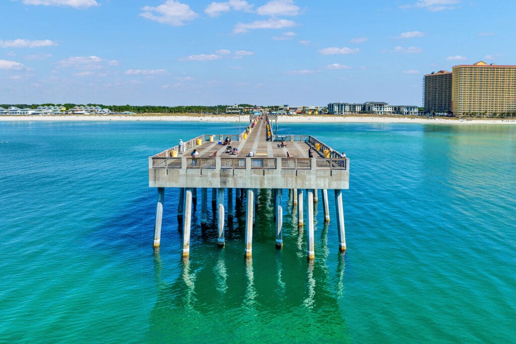 Russell-Fields Pier extending into the Gulf in Panama City Beach, Florida