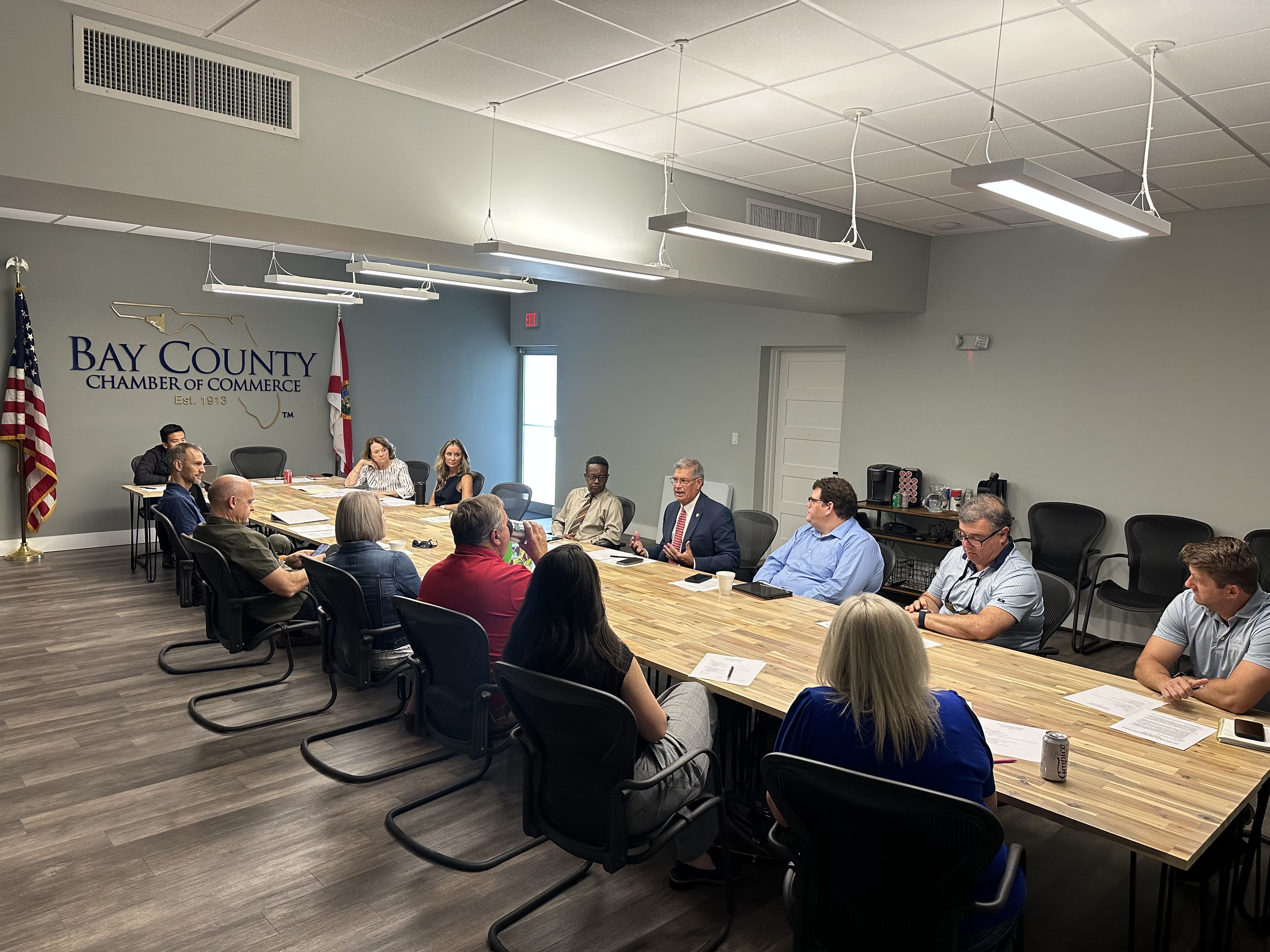 Bay County Chamber Governmental Affairs Committee members participating in a meeting