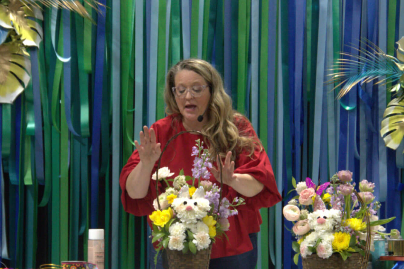 Beth O'Reilly created floral baskets for Easter