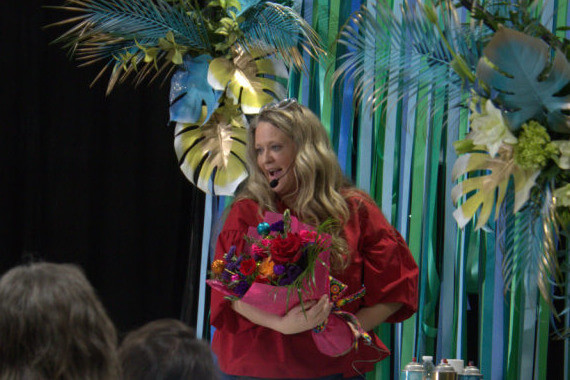 Floral bouquet in new floral wrap