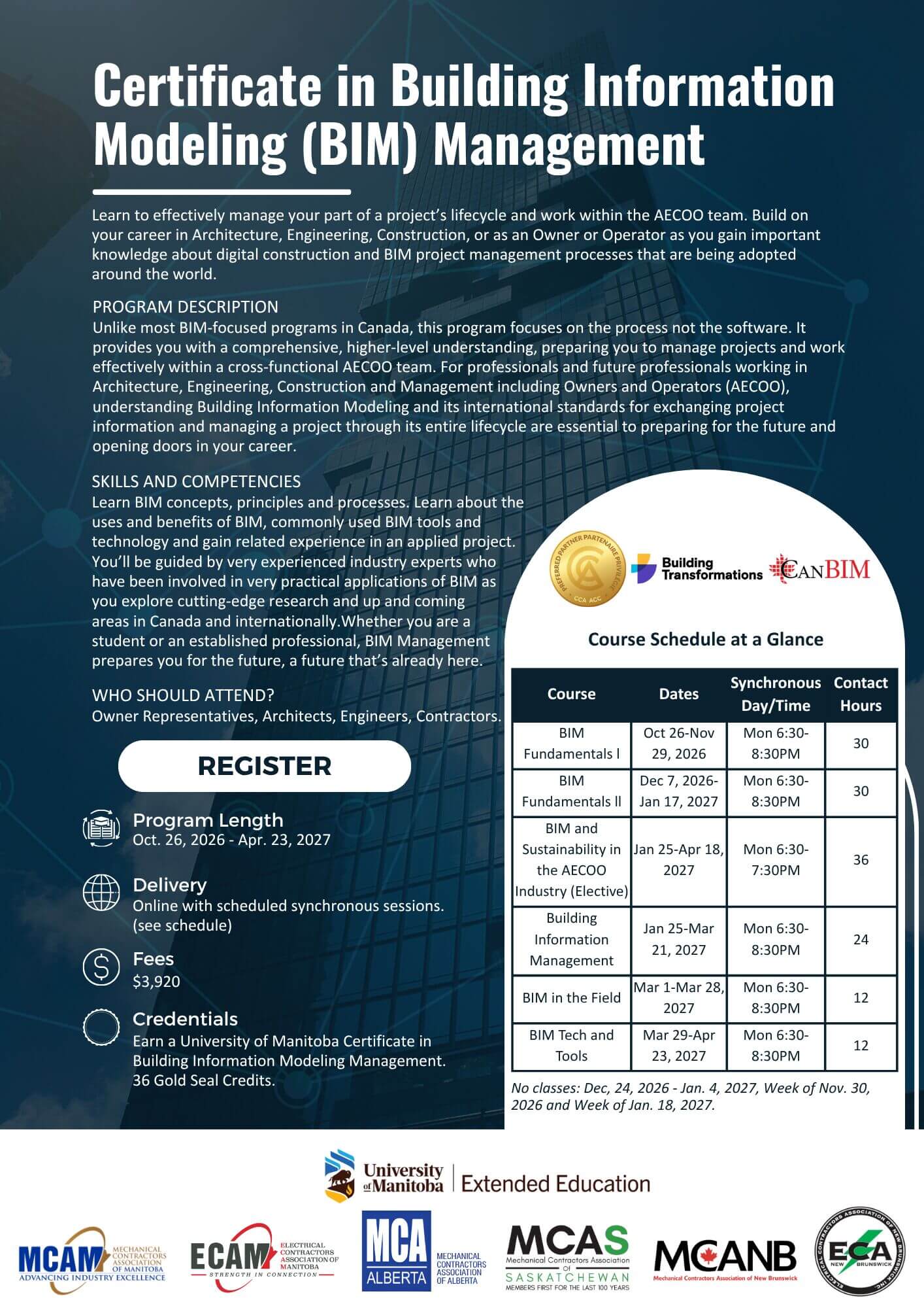 _University of Manitoba BIM Certificate - Cohort