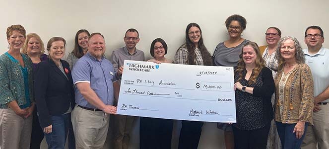 2024.9.13 Donation by Highmark Wholecare w PaLA board Highmark Donation 9.13.24 with Board members