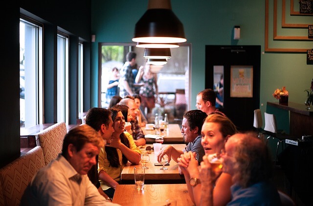 Photo of people at a restaurant