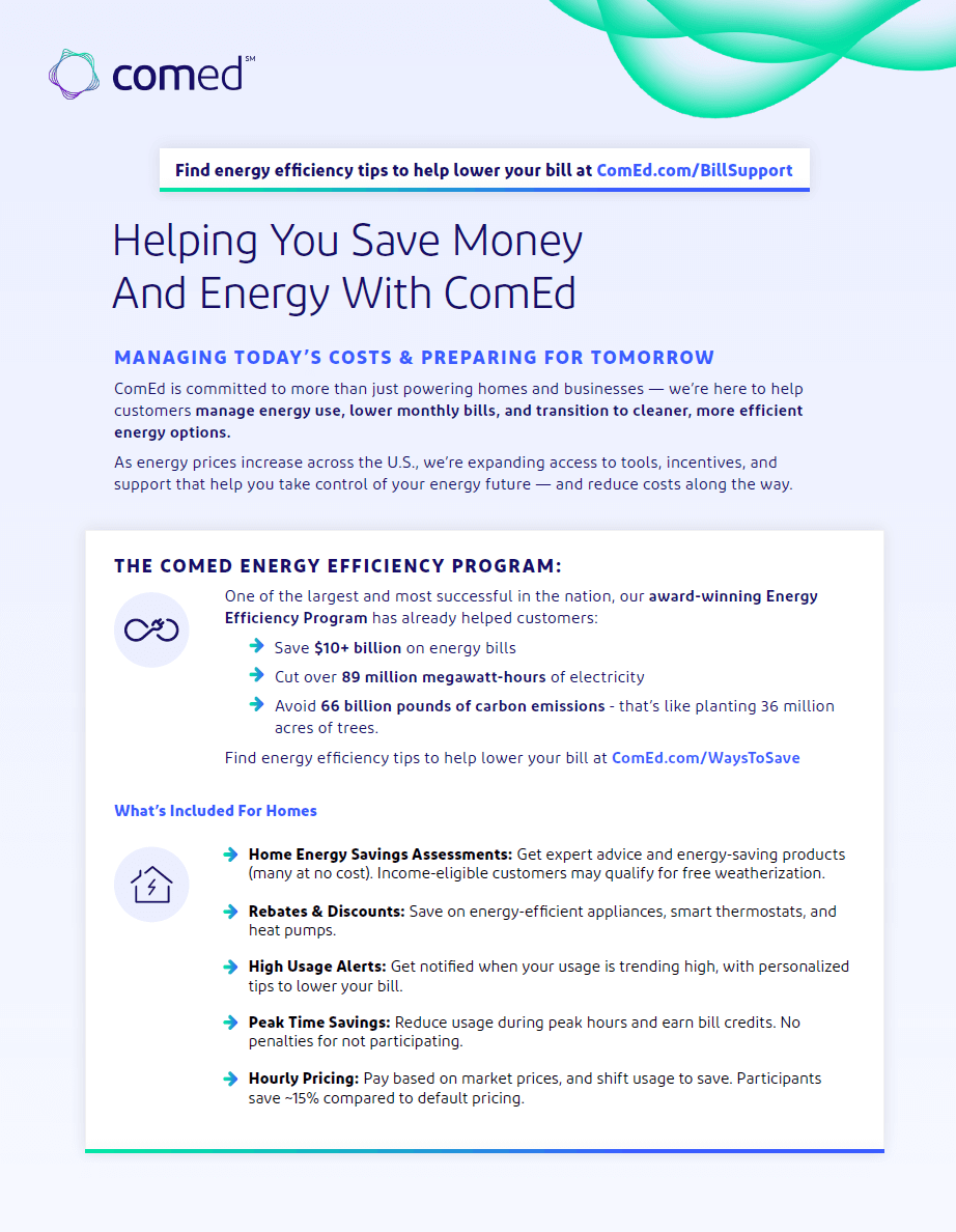 Energy Costs - Explanation of PJM capacity cost increase on ComEd bills Energy Efficiency Programs Energy Costs - Explanation of PJM capacity cost increase on ComEd bills
Energy Efficiency Programs