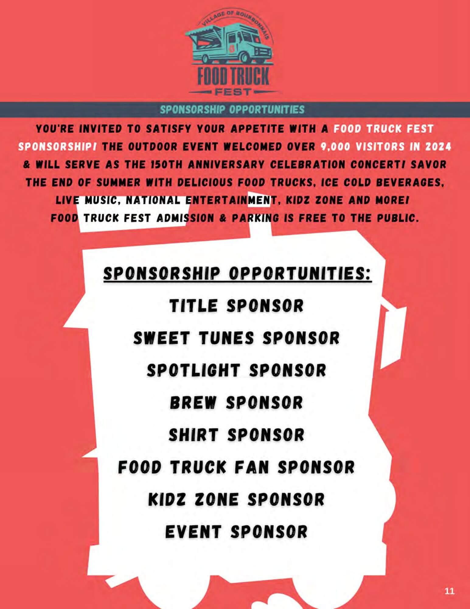 12 Village of Bourbonnais Sponsorship Guide