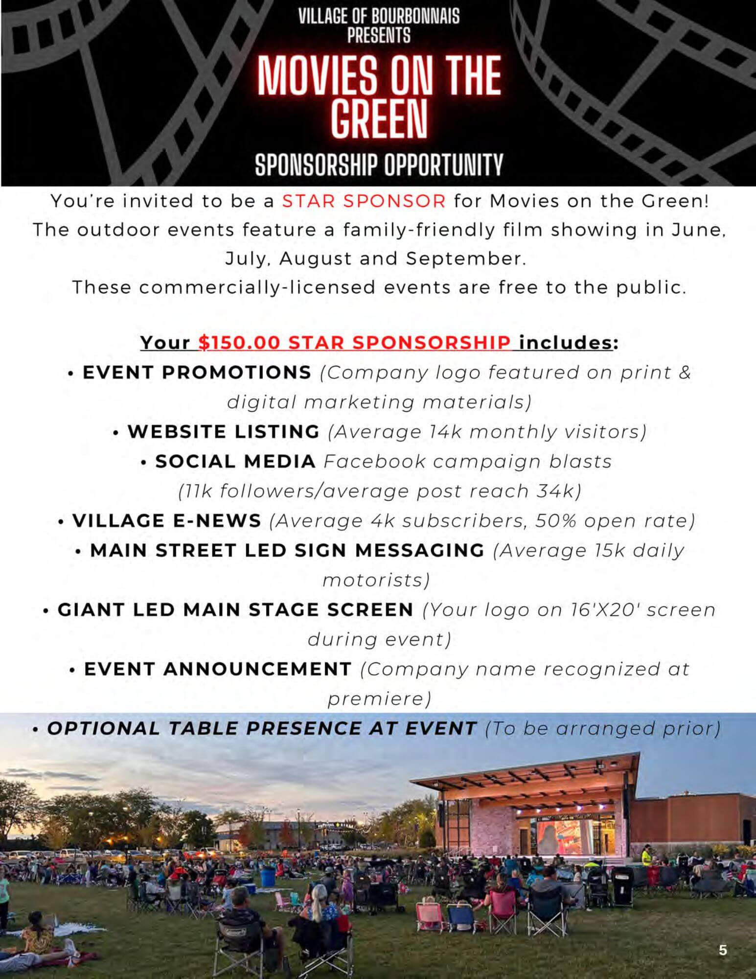 6 Village of Bourbonnais Sponsorship Guide