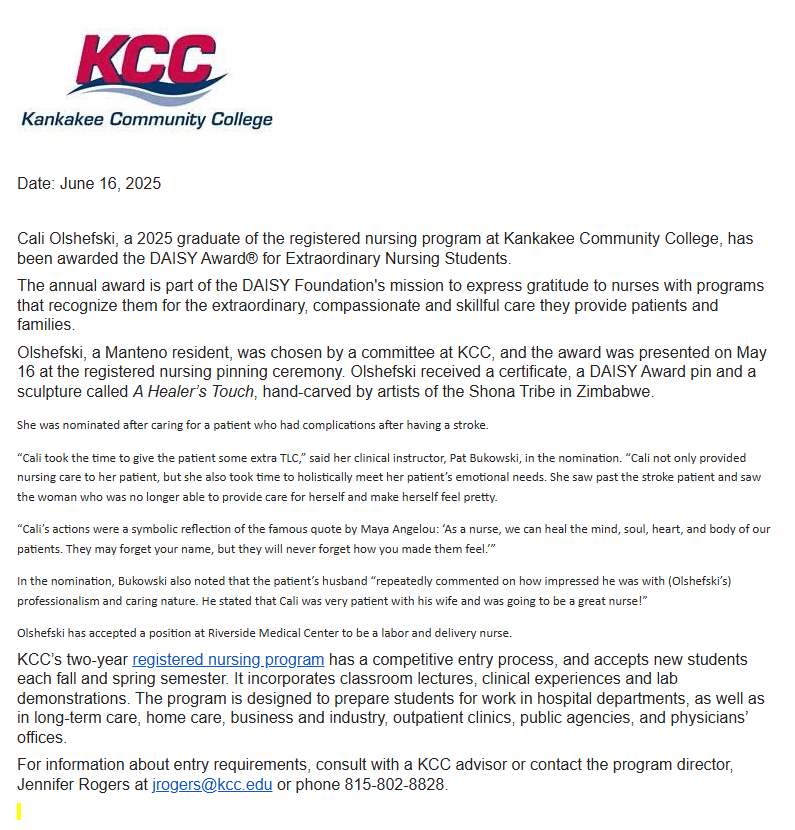 KCC daisy award