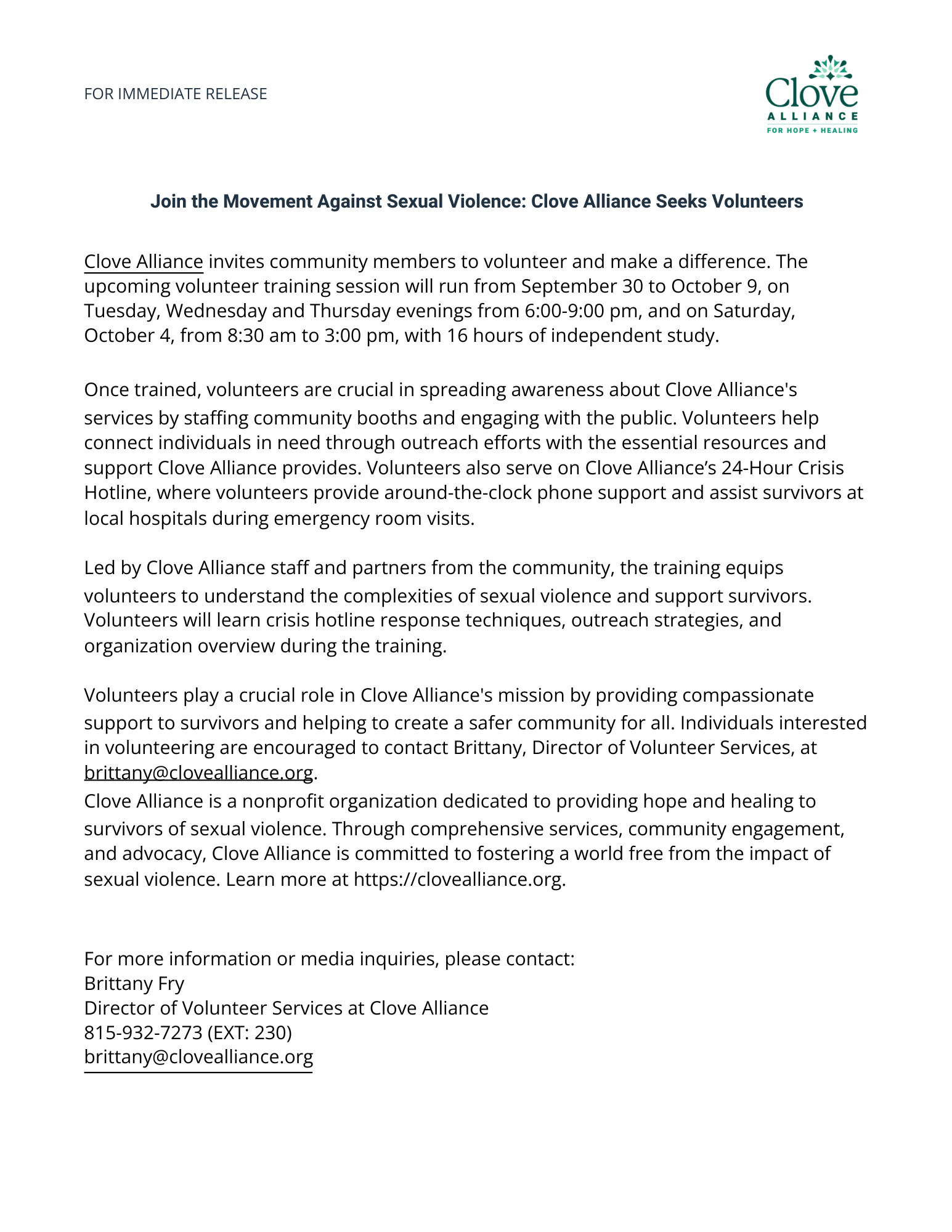 Press Release - Volunteer Training - Sept 2025.pdf