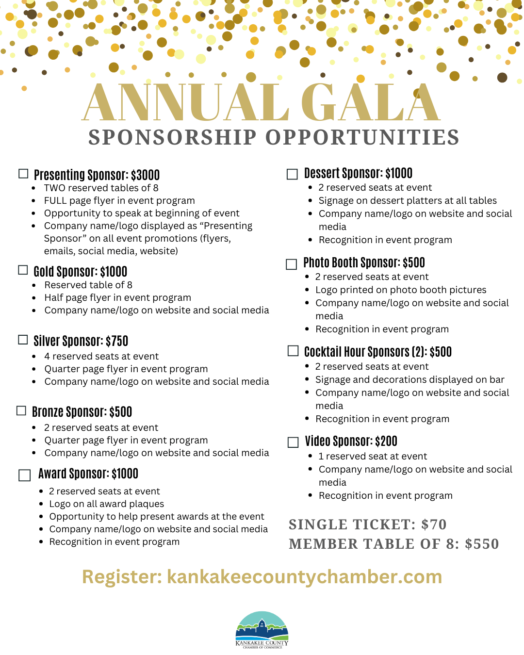 Annual Gala Sponsorships