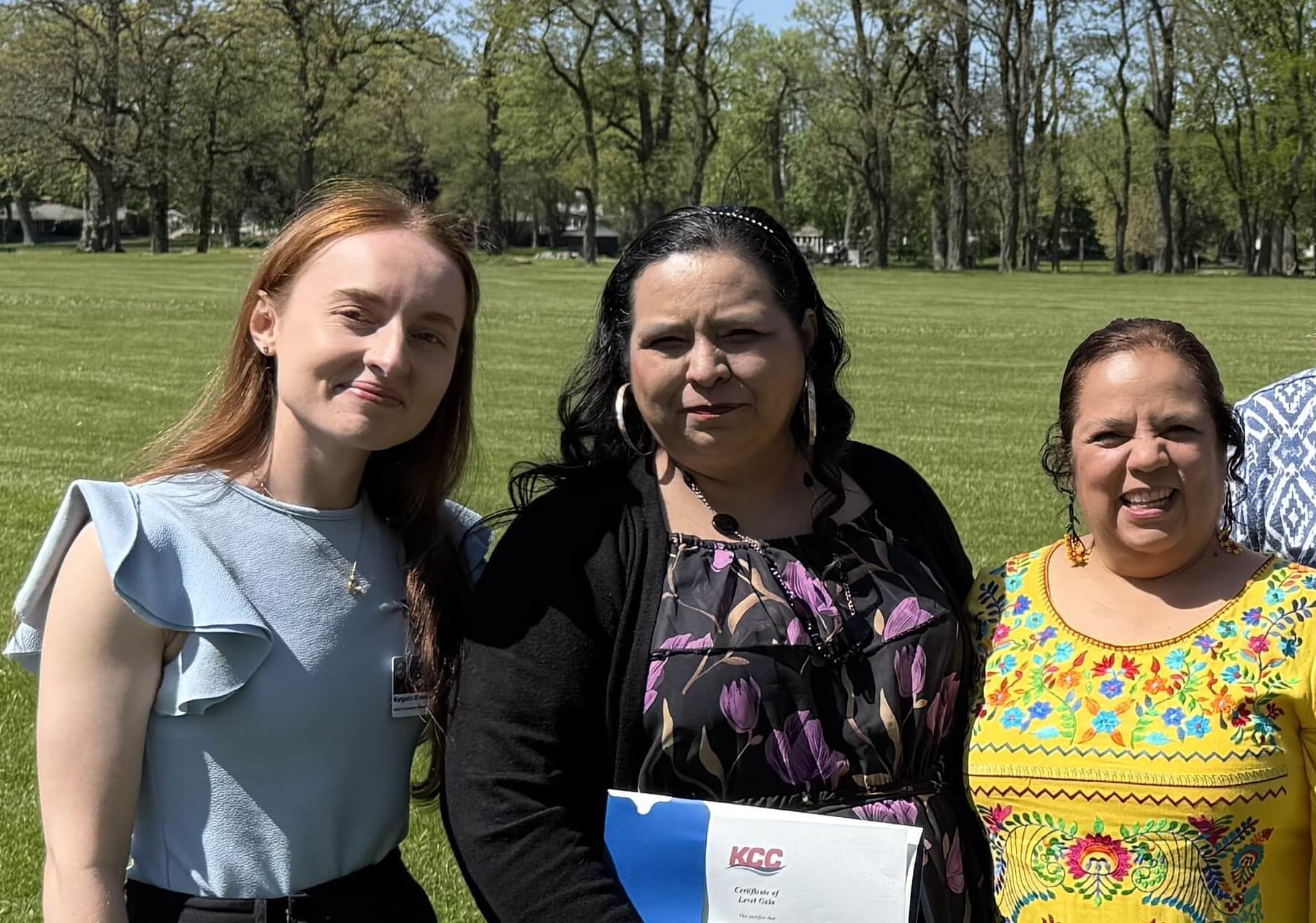 ESL instructors and participants at the May 2025 recognition program at KCC