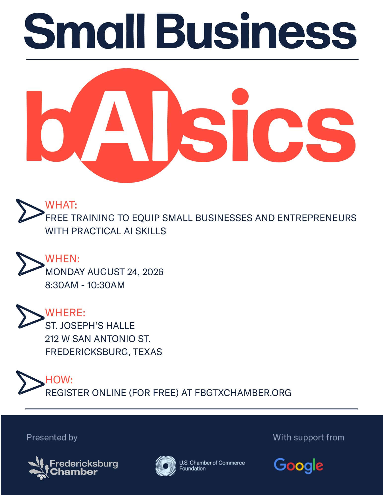 Small Business bAIsics Training Flyer_August 2026