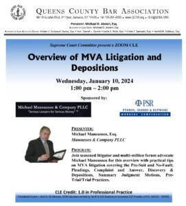 Overview of MVA Litigation and Depositions