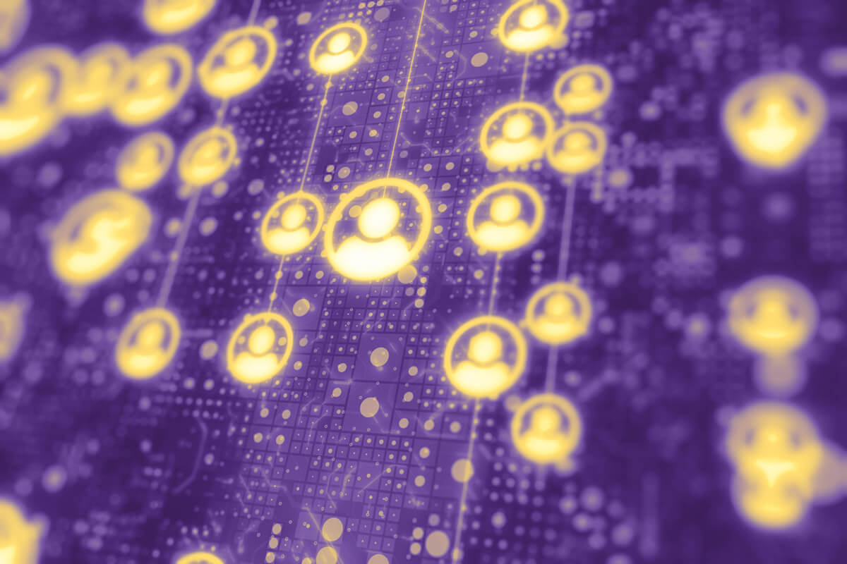Digital Issuance digital people icon background