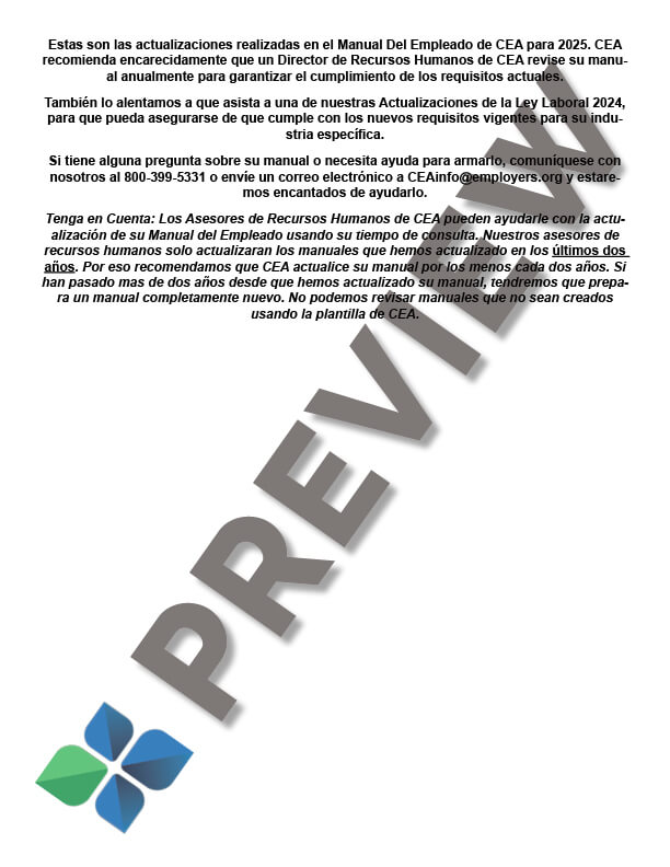 2025HandbookSummaryofChanges-SP_preview 2025 handbook summary of changes - Spanish
