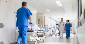 Busy Hospital Hallway