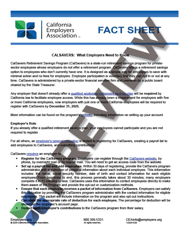 CalSavers Fact Sheet