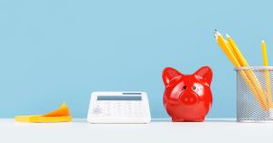 Calculator Piggy Bank Office Supplies