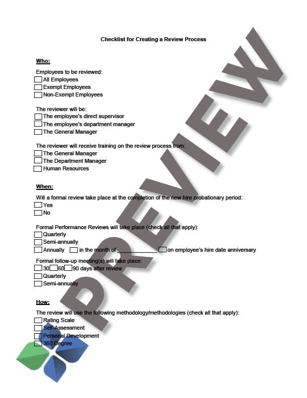 CreatingAPerformanceReviewProcessChecklist_preview Creating a Performance Review Process - Checklist