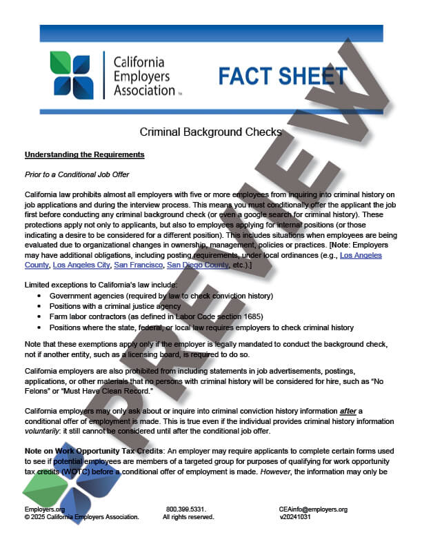 CriminalBackgroundCheckFactSheet_preview Criminal Background Checks - Fact Sheet