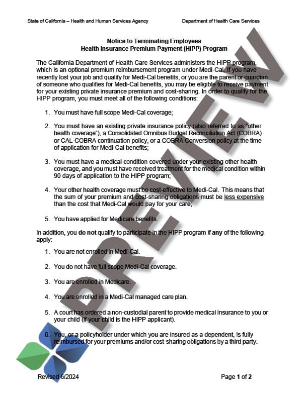 DHCS-9061_preview HIPP Notice Form Thumbnail