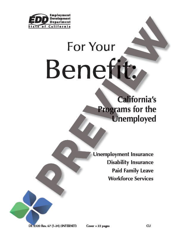 EDDForYourBenefitPamphlet-DE2320_preview EDD For Your Benefit pamphlet (DE2320)