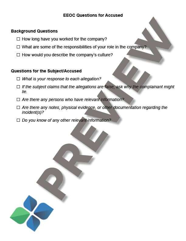 EEOCInvestigationQuestionsForAccused_preview EEOC Investigation Questions for Accused