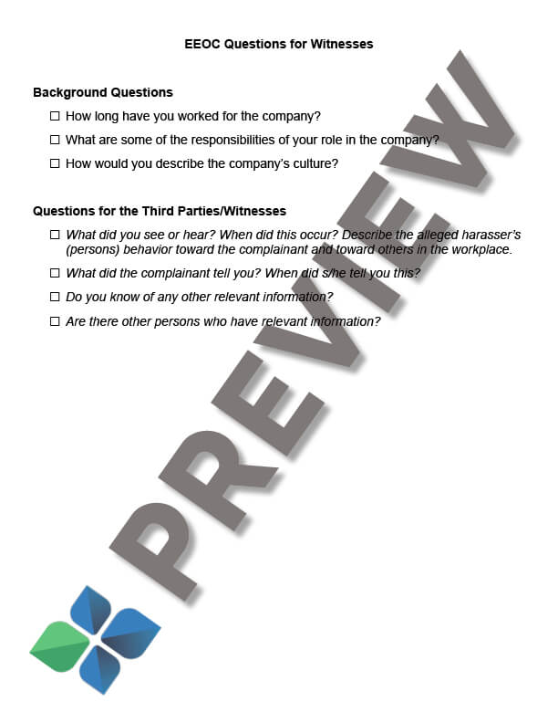 EEOCInvestigationQuestionsForWitnesses_preview EEOCInvestigationQuestionsForWitnesses_preview