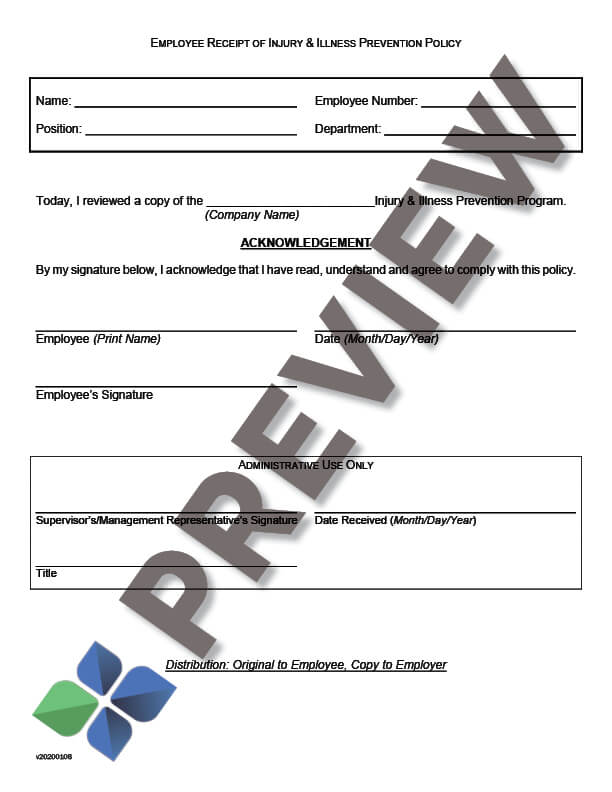 EmployeeReceiptIIPPPolicy_preview Employee Receipt of IIPP Policy