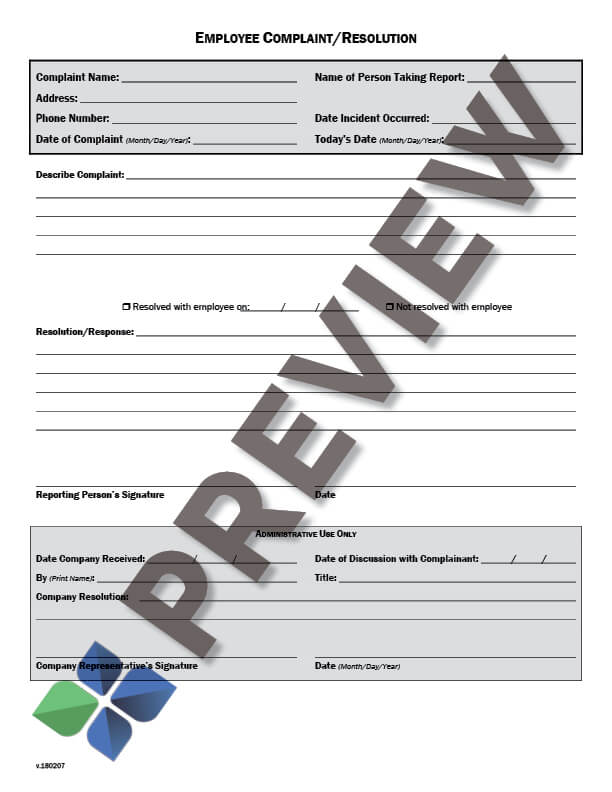 Employee_Complaint_Resolution_Form_preview Employee Complaint and Resolution Form Thumbnail